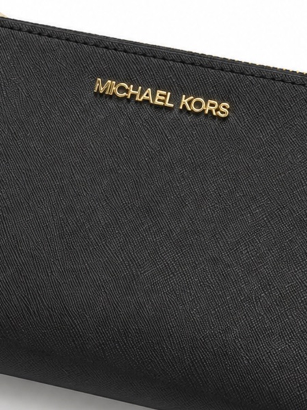 NWT | MICHAEL KORS Jet Set Travel Large Double Zip Wristlet | Black | Leather - Picture 7 of 7